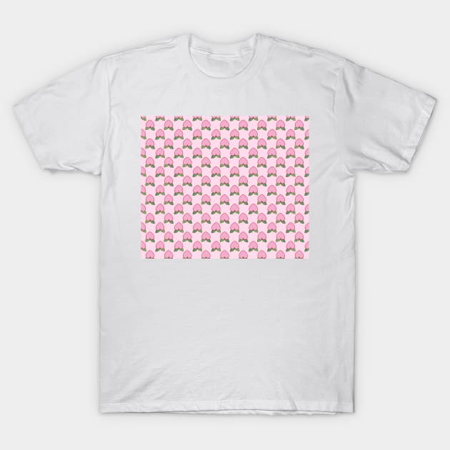 Heart Peach Pink Pattern T-Shirt by saradaboru